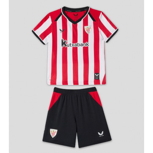 Stroje piłkarskie Athletic Bilbao Koszulka Podstawowej dla dzieci 2026-27 Krótki Rękaw (+ szorty)
